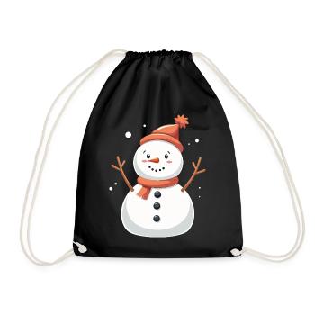 Bonhomme de neige douillet Fantaisie hivernale - Sac de sport léger - noir - Devant