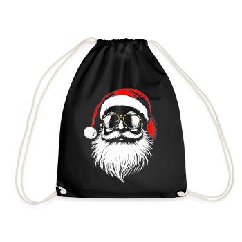 Cool Santa Claus, Santa Claus, Santa Claus - Drawstring Bag - black - Front