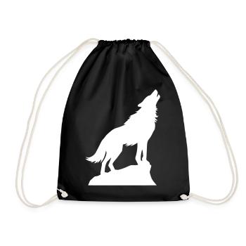 Wolf Animal Icon - Drawstring Bag - black - Front