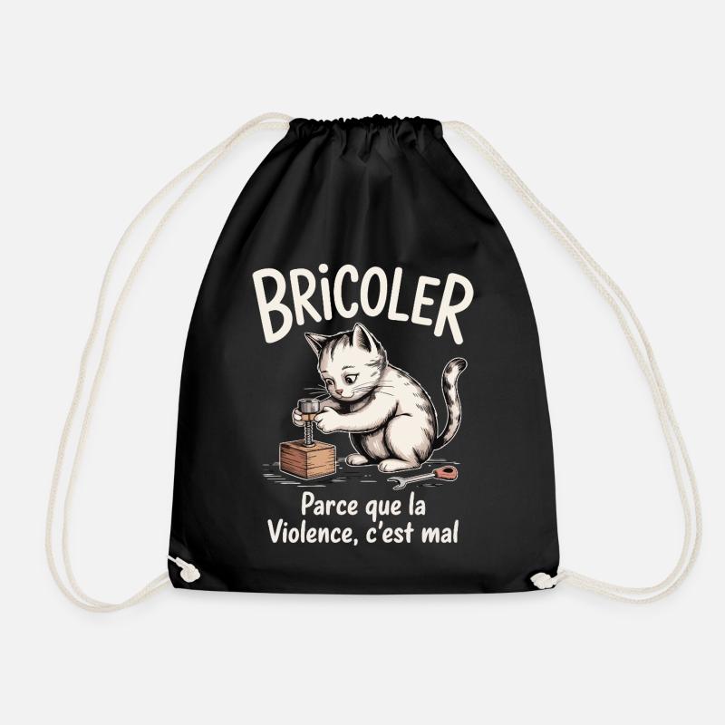 Bricoler, parce que la violence c’est mal - Sac de sport léger - noir