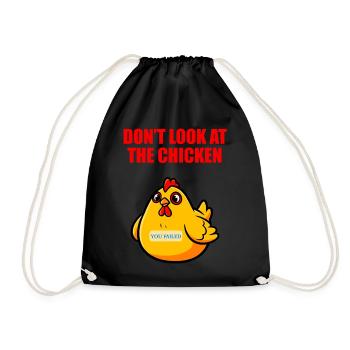 Ne regardez pas le poulet - Humour drôle - Sac de sport léger - noir - Devant