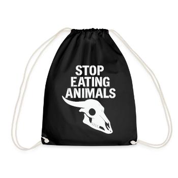 Stop Eating Animals – Tierleben schützen - Turnbeutel - Schwarz - Vorne