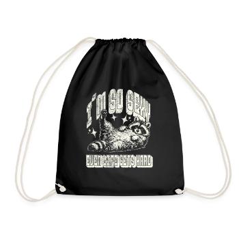 Retro Raccoon Meme Humor - I'm So Sexy - Drawstring Bag - black - Front