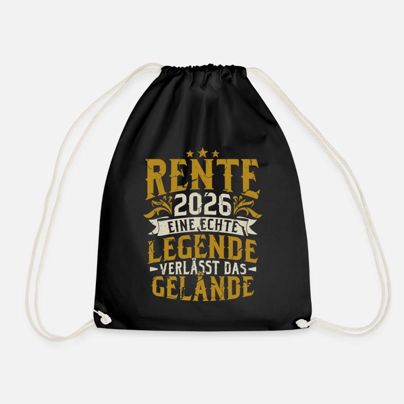 Rente 2026 Renter Ruhestand Geschenk - Turnbeutel - Schwarz