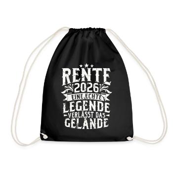 Rente 2026 Rentner Ruhestand Geschenk - Turnbeutel - Schwarz - Vorne