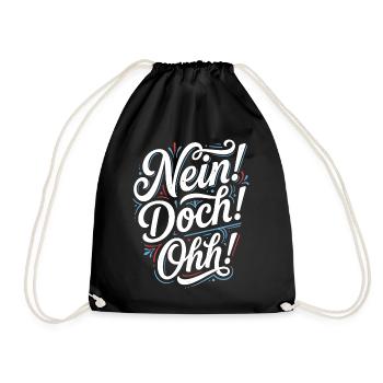 Nein Doch Ohh Typo-Statement - Turnbeutel - Schwarz - Vorne