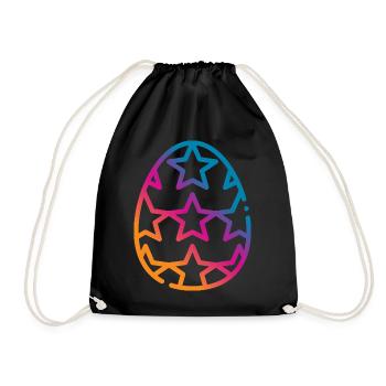 Colorful Easter Egg Easter - Drawstring Bag - black - Front