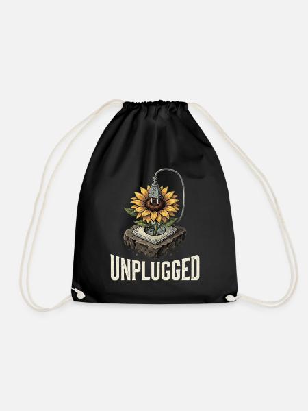 Unplugged Flower - Turnbeutel - Schwarz