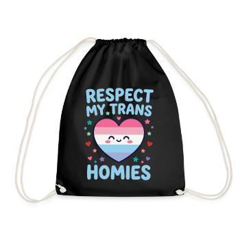 LGBTQ-Pride-Monat – Respektiere meine trans Homies - Turnbeutel - Schwarz - Vorne