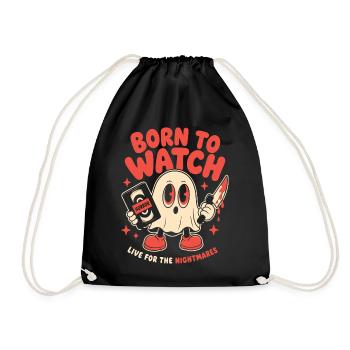 Born To Watch Horror Nightmares - Drawstring Bag - black - Front