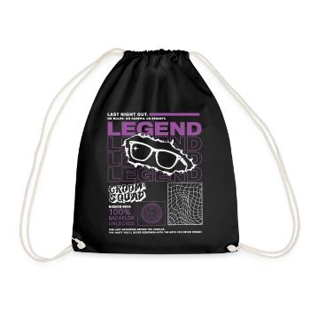 Legend Last Night Out Bachelor Party - Drawstring Bag - black - Front