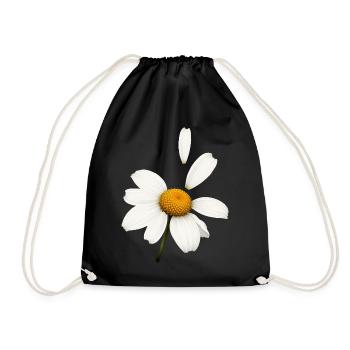 Marguerite with flying petals design - Drawstring Bag - black - Front