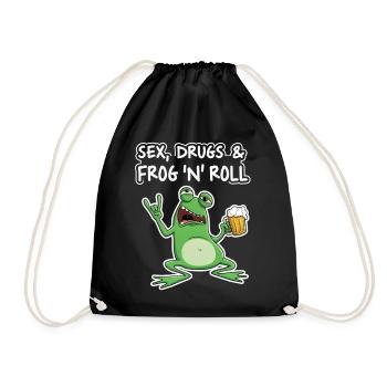 Sex Drugs and Frog N' Roll - Turnbeutel - Schwarz - Vorne
