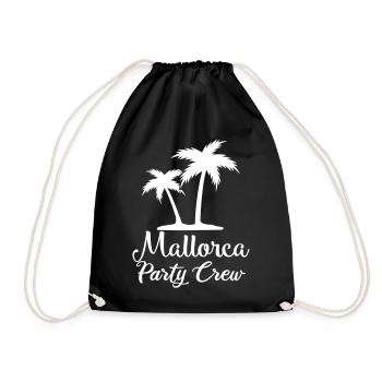 Mallorca Party Crew Palm Trees - Drawstring Bag - black - Front
