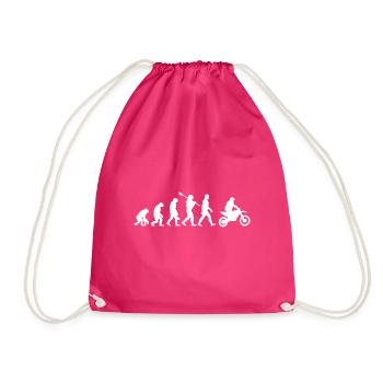 Evolution Motorrad Geschenk Bike - Turnbeutel - Fuchsia - Vorne