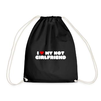 J’aime ma petite amie chaude coeur couple cadeau - Sac de sport léger - noir - Devant