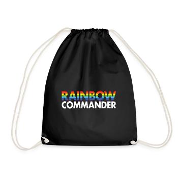Rainbow Commander - LGBTQ+ Pride Regenbogen Shirt - Turnbeutel - Schwarz - Vorne