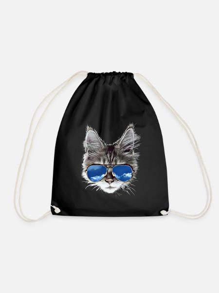 cool cat - Turnbeutel - Schwarz