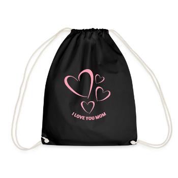 Fêtes des Mères, amour, cadeau - Sac de sport léger - noir - Devant