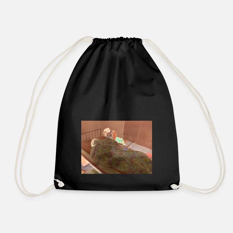 Sleep with a Drink - Drawstring Bag - black