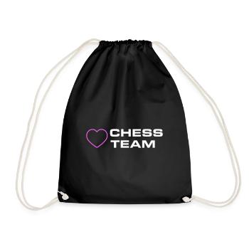 Chess Team Heart - Drawstring Bag - black - Front