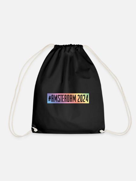 Amsterdam 2024 Bunt - Turnbeutel - Schwarz