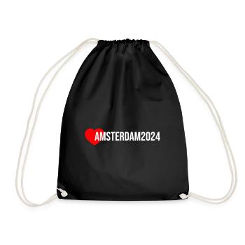 Amsterdam 2024 Heart Holiday - Drawstring Bag - black - Front