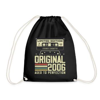 18e Cadeau Anniversaire Style rétro 2006 - Sac de sport léger - noir - Devant