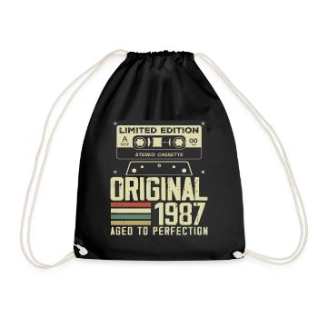 37e Cadeau Anniversaire Style rétro 1987 - Sac de sport léger - noir - Devant