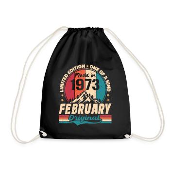 Cadeau 51e Anniversaire Vintage Né En Février 1973 - Sac de sport léger - noir - Devant