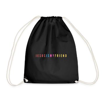 Jesus Is My Friend Christliches Geschenk - Turnbeutel - Schwarz - Vorne