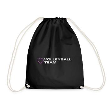 Volleyball Team Heart - Drawstring Bag - black - Front