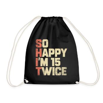 30th Birthday Gift 30 Years Birthday Saying - Drawstring Bag - black - Front