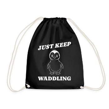 Idée cadeau rétro monochrome pingouin - Sac de sport léger - noir - Devant