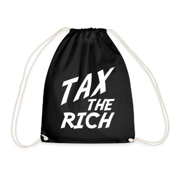 tax the rich Geschenk - Turnbeutel - Schwarz - Vorne