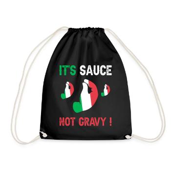 Italian Expression Humor Sauce - Drawstring Bag - black - Front