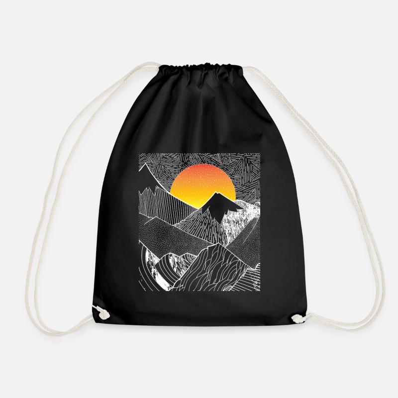 Mountain - Drawstring Bag - black