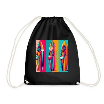 Vintage Surfer Women - Turnbeutel - Schwarz - Vorne