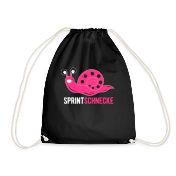 Jogging sprint snail as a gift for runner - Drawstring Bag - black - Front