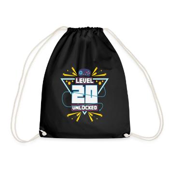 Level Up Gamer Zocker Gaming 20's Nerd Gift - Sac de sport léger - noir - Devant