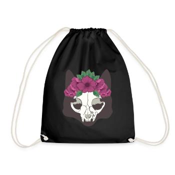 Cats Lover Tot La Catrina Mexico Gift - Drawstring Bag - black - Front