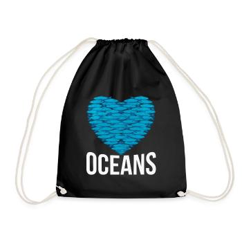 Sauvez le cadeau écologique de la mer, de la terre, de la mer - Sac de sport léger - noir - Devant