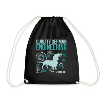 Funny Wiener-Dog Joke Sarcastic German Dachshund - Drawstring Bag - black - Front