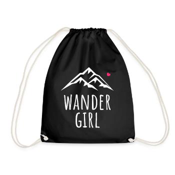 Wanderin Wander Girl - Turnbeutel - Schwarz - Vorne
