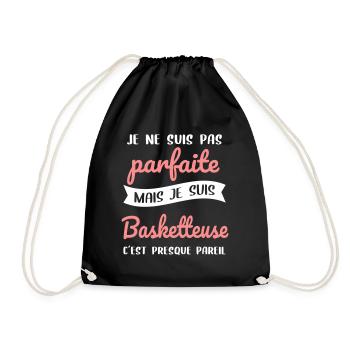 Je ne suis pas parfaite mais je suis basketteuse - Sac de sport léger - noir - Devant