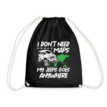 Je n’ai pas besoin de cartes Mes Jeeps vont n’importe où - Sac de sport léger - noir - Devant