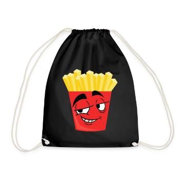 Pommes witzig - Turnbeutel - Schwarz - Vorne
