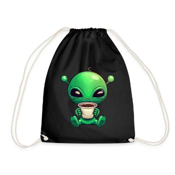 Alien Alien Coffee Drinker Early Bird G - Drawstring Bag - black - Front