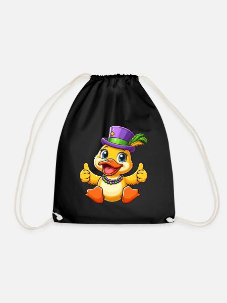 Mardi Gras Ente: Daumen Hoch - Turnbeutel - Schwarz