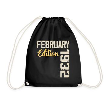 Février 1932 Anniversaire Février 1932 Rétro - Sac de sport léger - noir - Devant